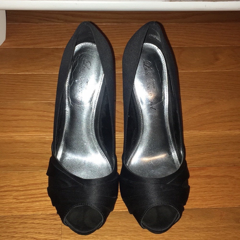 Black Open Toe Heels